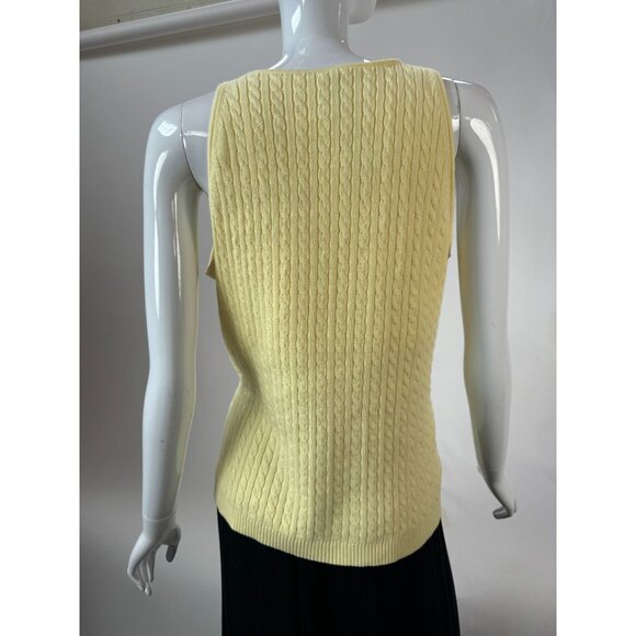 Gap Yellow Cable Knit Tank Top Size Large 97% Cotton Blend Sleeveless Casual Wea - Picture 7 of 16